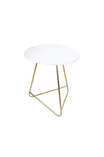 SAHABA Round white steel table 2308