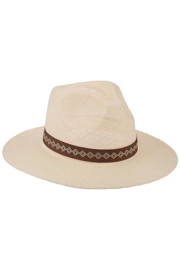 C&City Men's Mercerized Wide Brim Fedora Hat T25750-03 Beige