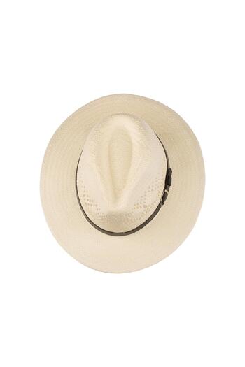 C&City Men's Straw Hat with Belt Detail Y25750-16 Cream