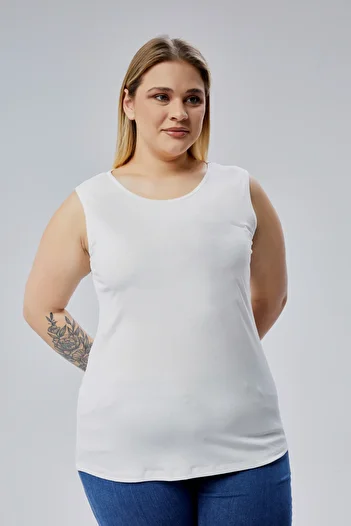 Curvy Trend Plus Size Sleeveless Viscose Basic Blouse