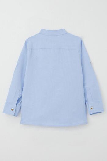 Breeze Girls & Boys Boy Shirt Embroidered Buttoned Age 3-7, Light Blue