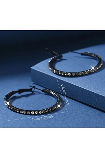 Dgt Luxury Exquisite, Bohemian, Sparkling Hoop Earrings with Rhinestone Detail
