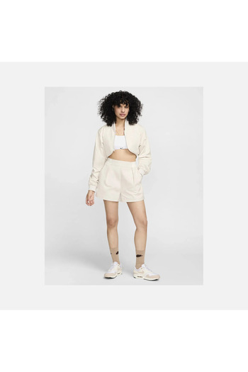 Nike Nsw Collection 3" Trouser Short High Waist 100% Cotton Women Beige Pantalon Shorts Fn2167-104