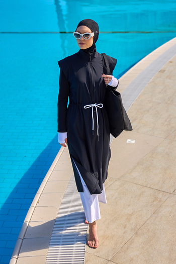 Marina Black Full Covered Hijab Swimsuit 4 Piece Set M2501-2