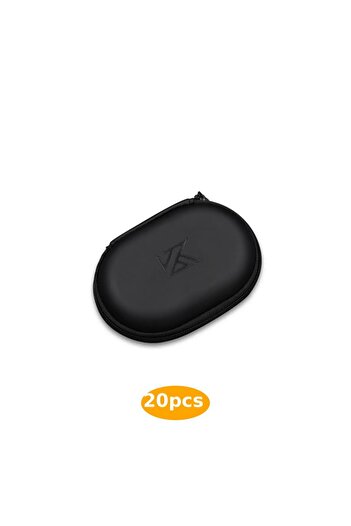 Choice 20pcs black Portable KZ Earphones Case Oval Storage Bag Headphones PU Storage Box Black Hold Storage