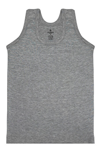 Ceylanoğlu 3-Piece Gray Ribbed Boy's Undershirt