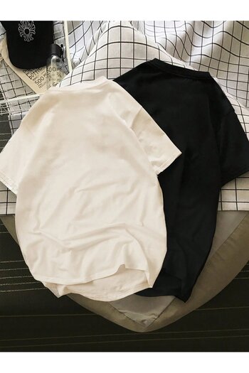 darkopia Unisex Γυναικεία Ανδρικά μπλουζάκια με στάμπα με τριαντάφυλλο στο στήθος, Σχέδιο για ζευγάρια, Oversize Tshirt, Συσκευασία των 2