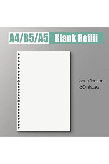 Choice A5 Blank Reflii 60Sheet Replaceable Refill Loose Leaf Notebook A4 A5 B5 Spiral Binder Paper Index Wr