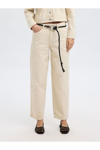 Selected Femme Barrel Fit Jeans mit mittlerer Taille