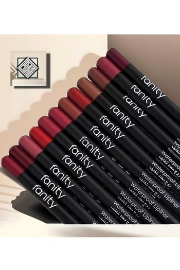 fanity 12-Piece Waterproof Lip Liner Set Multicolor Distinctive