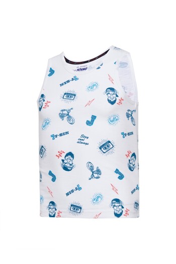 JOCKEY Young Casuals Boys Printed Tanktop CB01-0103-White