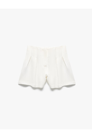 Koton Viscose Shorts with Pleat Detail and Elastic Waist