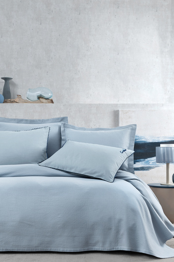 Yataş Elena Double Embroidered Bedspread Set - Indigo