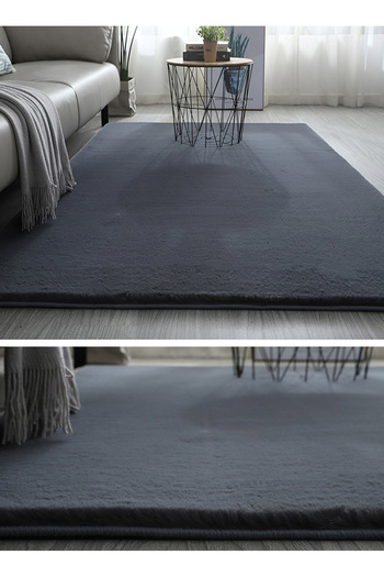 sharpdo Soft Imitation Rabbit Velvet Carpet Living Room Carpet Bedside Rug Solid Color Premium Carpet