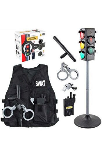 Yelajoy Kids Police Costume,Police Role Play Set with Traffic Police Logo Kit,Best Gift for Kids