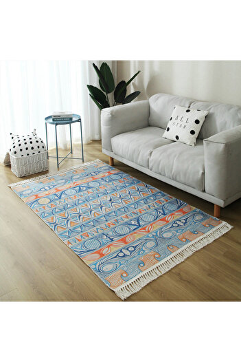 sharpdo Soft Touch Hand-woven Cotton And Linen Bohemian Fringed Rug 200*140cm