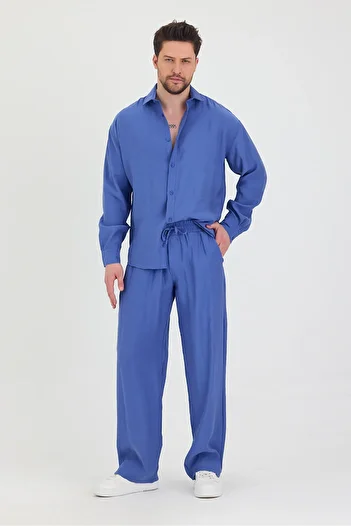 Tarz Cool Men's Oversize Comfortable Fit Shirt-Pants Bottom-Top Set