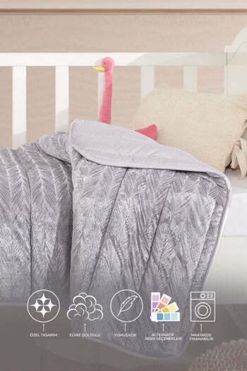 Elart Velvet Baby Quilt (150X100 cm) Gray