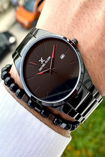 Daniel Klein Men's Steel Cord with Wristwatch and Bracelet Gift
