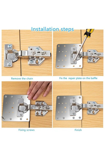 HSDemirci Stainless Steel Hinge Repair Plate
