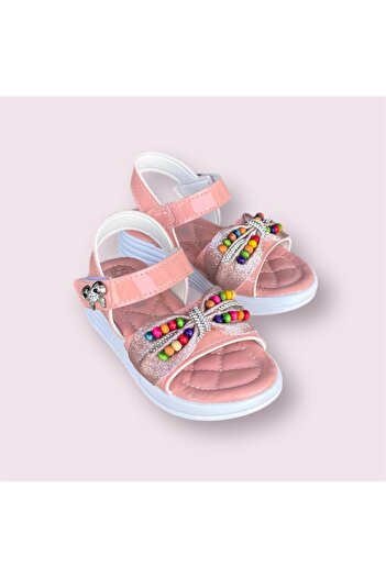 İpek Girl Child Stone Colored Light Orthopedic Sole Soft Velcro Sandals