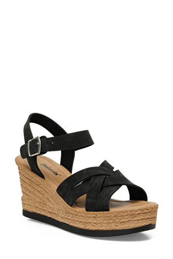 Polaris 315335 .Z 5Fx Black Women's Wedge Heel Sandals