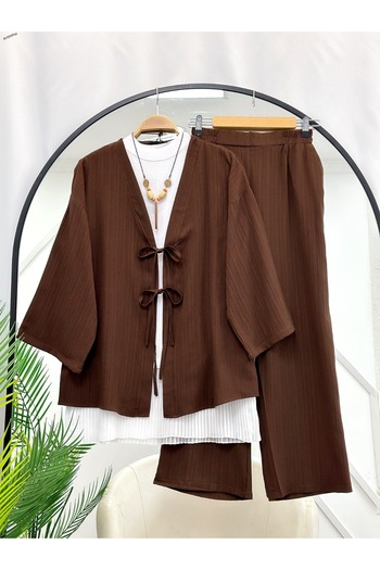 YEDİLALE Tie-Up Casual Jacket Pants Double Set [Excluding Underwear]