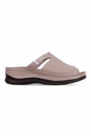 Lal Shoes & Bags Diamond γυναικείο γνήσιο δέρμα με μονό λουράκι με λεπτομέρεια ραφής Παντόφλες με ψηλή σόλα-VISION