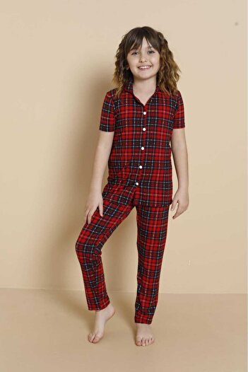 LİLA İÇ GİYİM Milan Buttoned Children's Pajama Set
