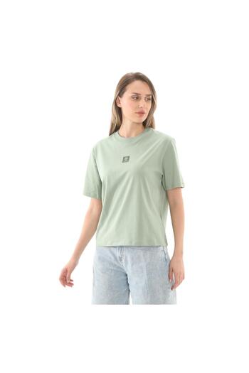 Timberland Green Green Stack Logo Brief Tee Women's T-Shirt