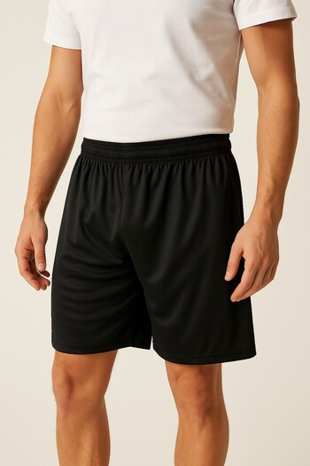 mugees Men's Black Lined Lace up Adjustable Football Shorts