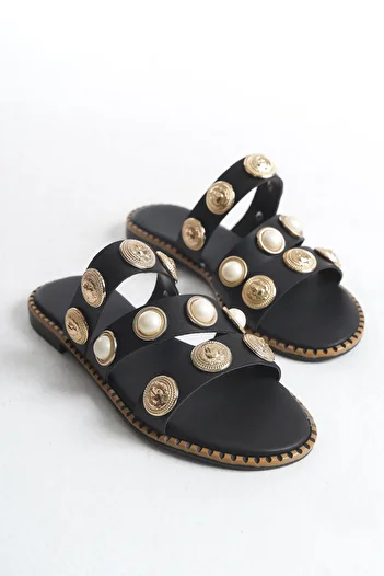 Liza Shoes Papuci de damă ALİNDA cu margele transparente A003- K352