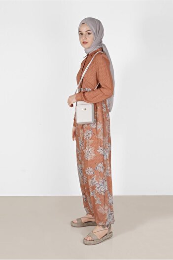 Alvina ÇİÇEKLİ FERMUARLI ELBİSE 41549