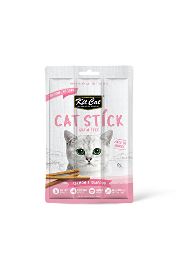 Kit Cat Grain Free Cat Stick Salmon and Seafood Cat Treats - 15 g