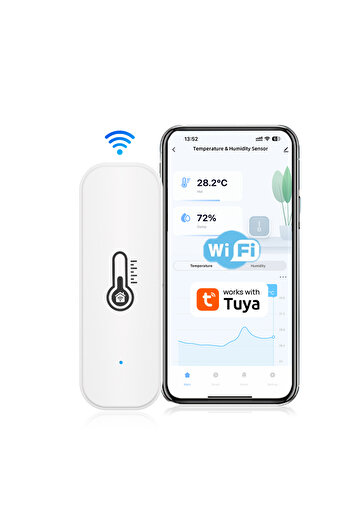 Choice مستشعر درجة الحرارة والرطوبة واي فاي تويا تطبيق مراقبة عن بعد للمنزل الذكي متوافق مع SmartLife