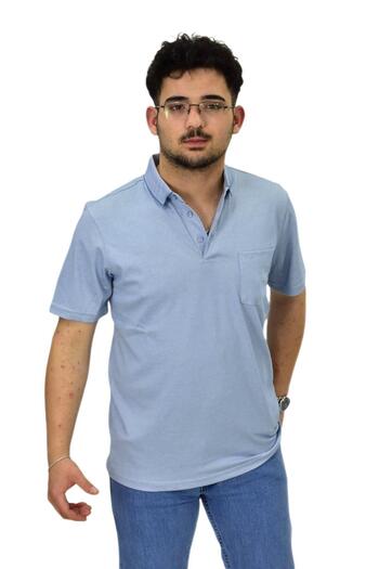 Raymons Tricou mercerizat cu buzunar cu gât polo pentru bărbați 6270 BGL-ST04535