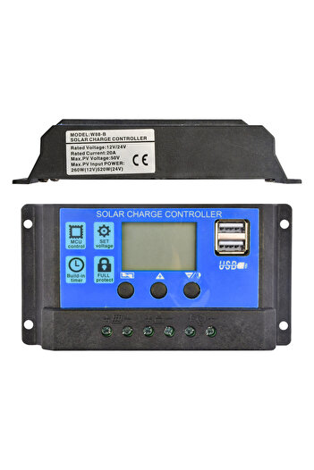 Choice 20A Solar Charge Controller 12V24V 30A/20A/10A Auto LCD Dual USB 5V Output Photovoltaic Solar Panel