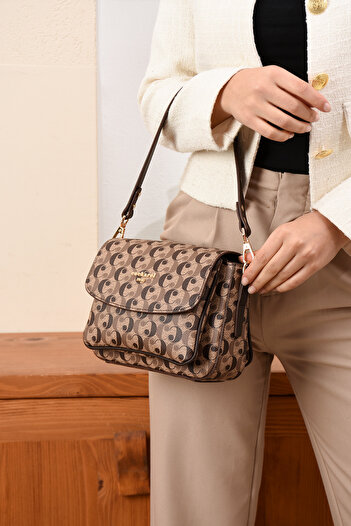 Cacharel Paris Women's Hand and Shoulder Bag Monogram Fabric