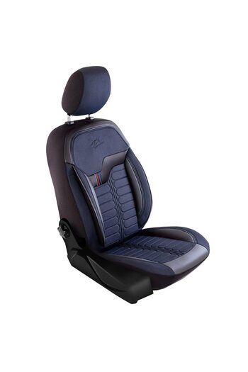 Panda Set Huse Scaune Auto Panda Londra, cu fermoare pentru bancheta rabatabila, albastru - negru 11 piese