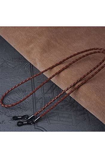 Choice3 Dark brown Thick Twist Sunglasses Leather Rope Chain Eyewear Braided Glasses Lanyard Strap Outdoor S