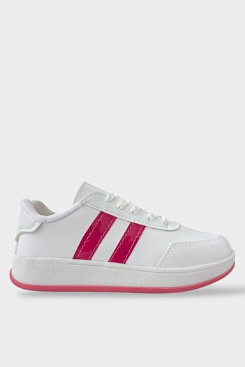 Liger Unisex Flat Light Sole Casual Sneaker Παπούτσια ΛΕΥΚΟ - ΦΟΥΣΙΑ