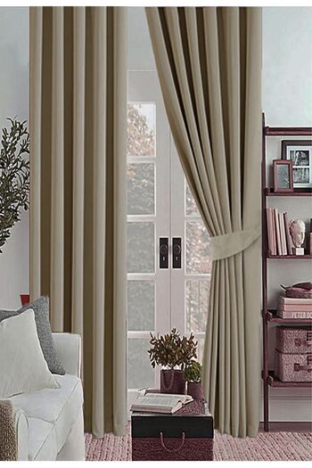 farbateks Camel Hair Thick Sunshade - Blackout Blackening Background Curtain, Flat Sewing