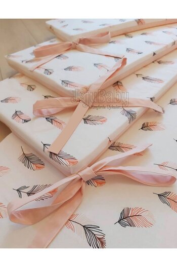 CherryPie Feather Patterned Crib Side Protection Custom Size 60X120