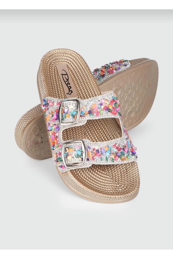 ŞAH Pienn Double Buckle Natural Stone Slippers