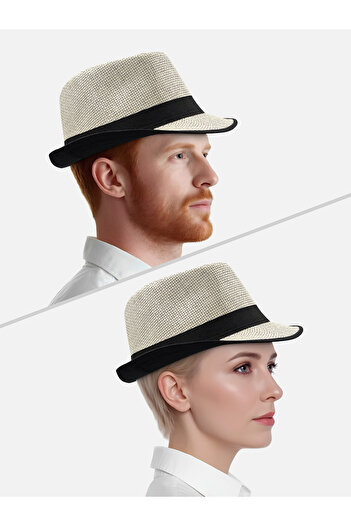 Milleniva Summer Straw Ecru Panama Trilby Hat