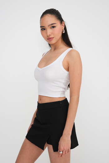 Addax Χοντρό λουράκι Crop Tank Top A0345