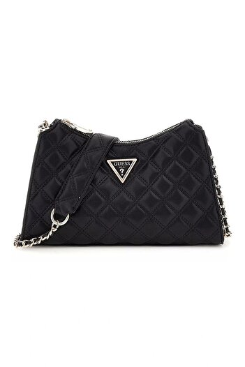 Guess Giully Top Zip Shoulder Bag Women's Black Shoulder Bag Hwqg8748130-Bla