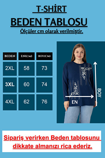 Orly More Viscose Fabric Mini Slit Plus Size Long Sleeve Mother Combed Cotton Blouse with Collar and Button Detail