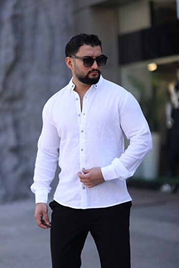 Klothy Чоловіча сорочка з 100% бавовни, прати в пральній машині, slim fit, літня, 2470