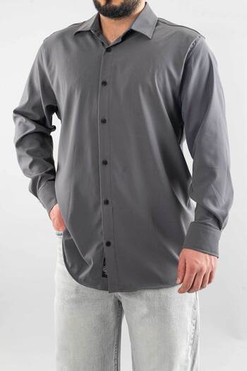 bombe Men's Shirt Smoked Slim Fit Easy-Ironing Sweat-Wicking Breathable Texture Four Seasons Oversize Classic Shirt
